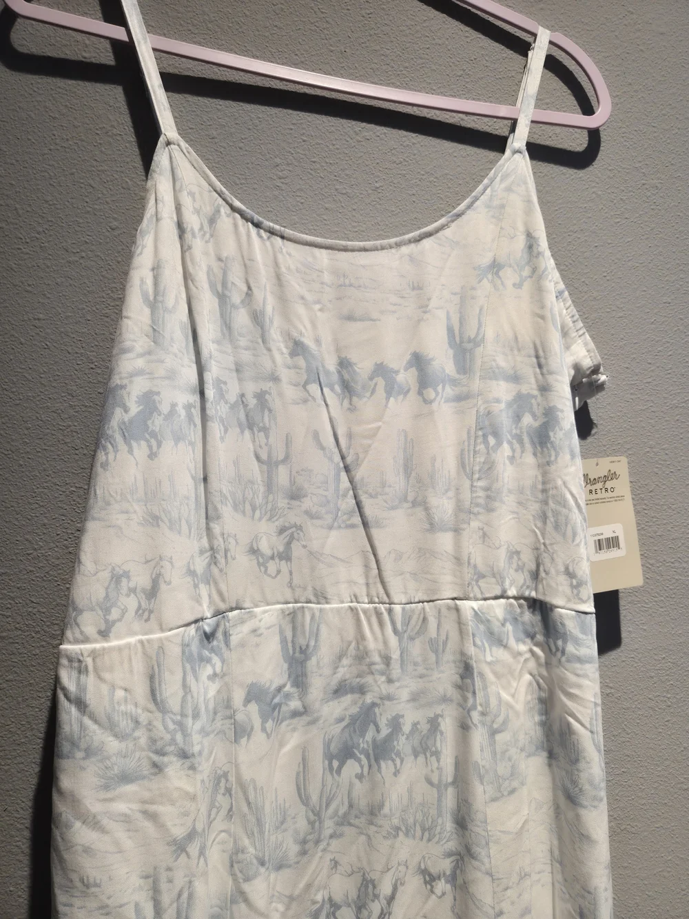 Light Blue Western Print Maxi Slip Dress - Wrangler Retro - Picture 2 of 4